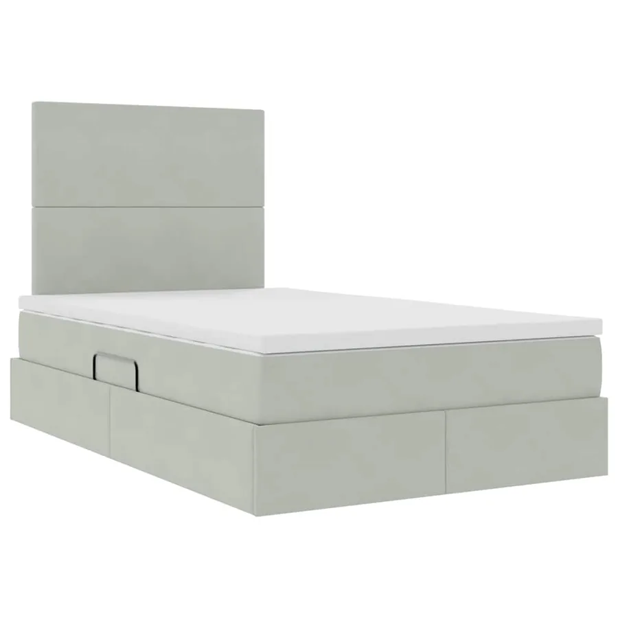 Lit de rangement LED avec matelas Gris clair 120 x 190 cm - 6