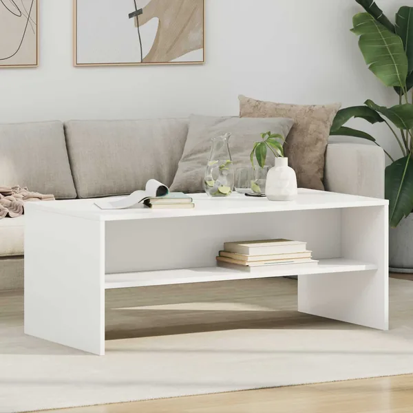 Table basse Blanc 100 x 50 x 40 cm Bois d'ingénierie