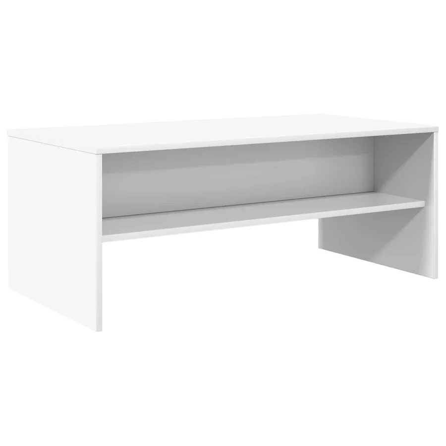 Table basse Blanc 100 x 50 x 40 cm Bois d'ingénierie - 2