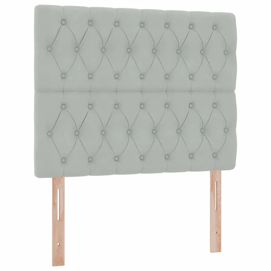 Lit avec rangement et matelas Gris clair 120 x 190 cm Velours - 9