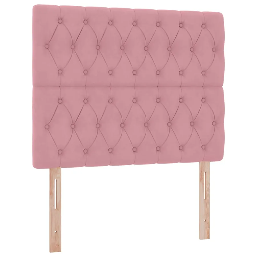 Lit avec rangement et matelas Rose 120 x 190 cm Velours - 9