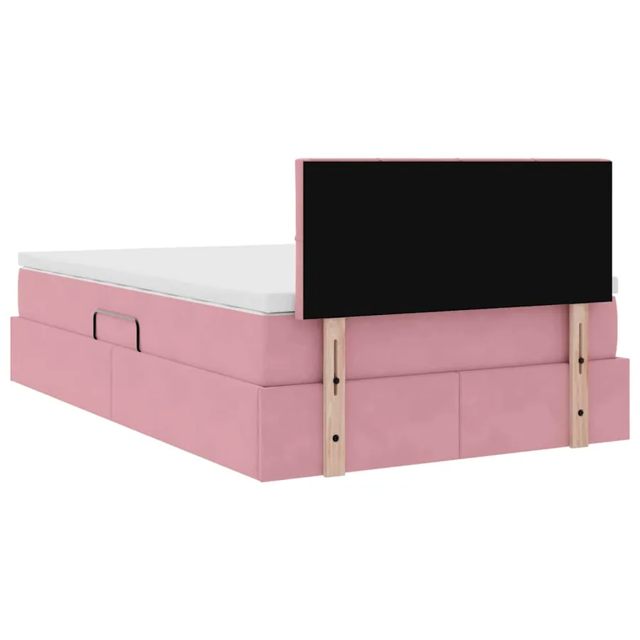 Lit de Rangement avec matelas Rose 120 x 190 cm Velours - 11