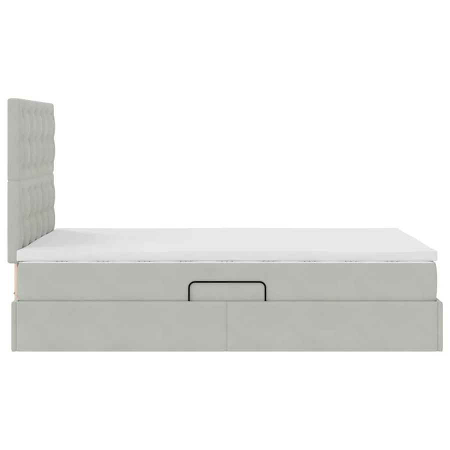 Lit de rangement LED avec matelas Gris clair 120 x 190 cm - 11