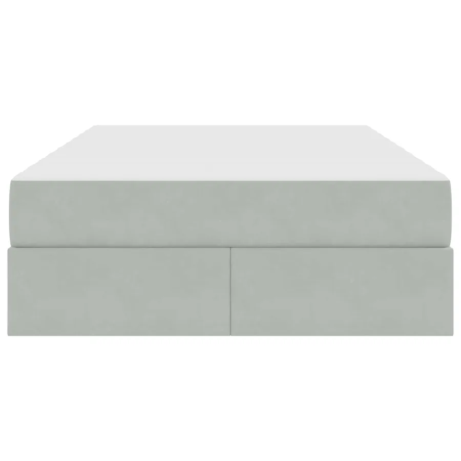 Lit avec rangement et matelas Gris clair 120 x 190 cm Velours - 7