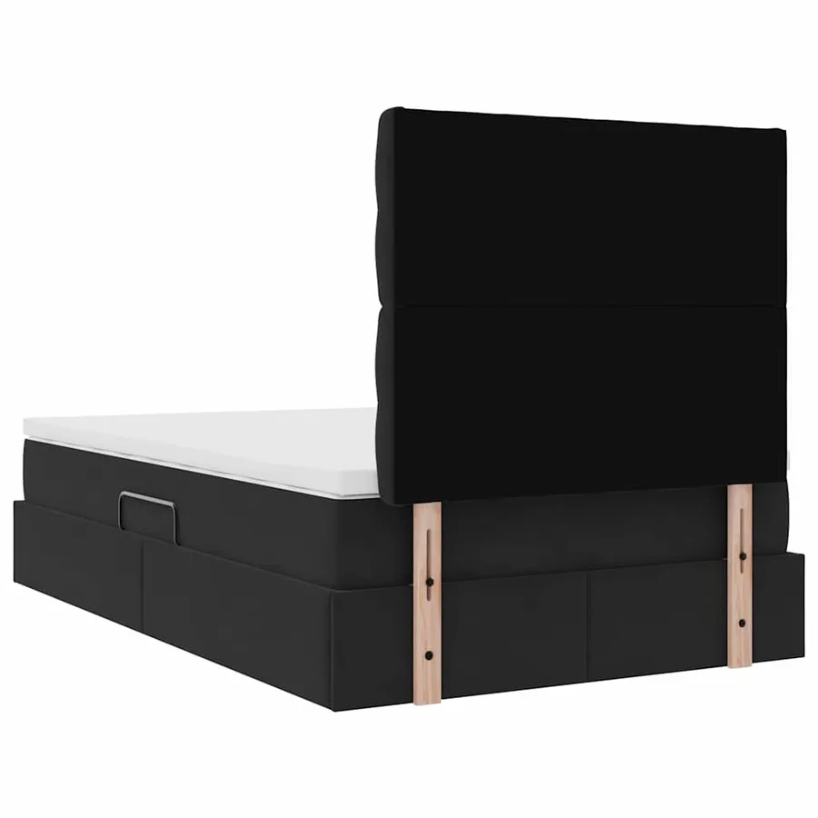 Lit avec rangement et matelas Noir 120 x 190 cm Velours - 11