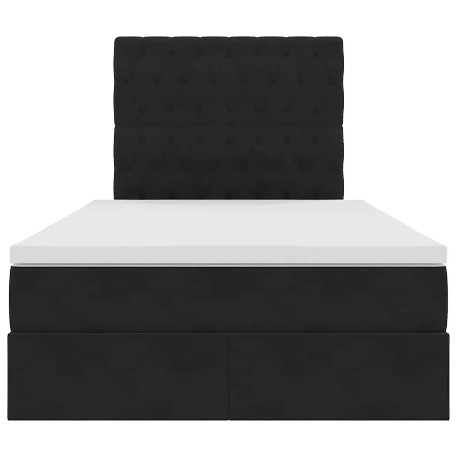 Lit avec rangement et matelas Noir 120 x 190 cm Velours - 7