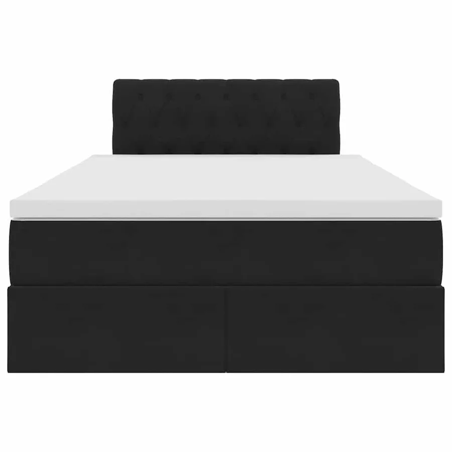 Lit de Rangement avec matelas Noir 120 x 190 cm Velours - 7