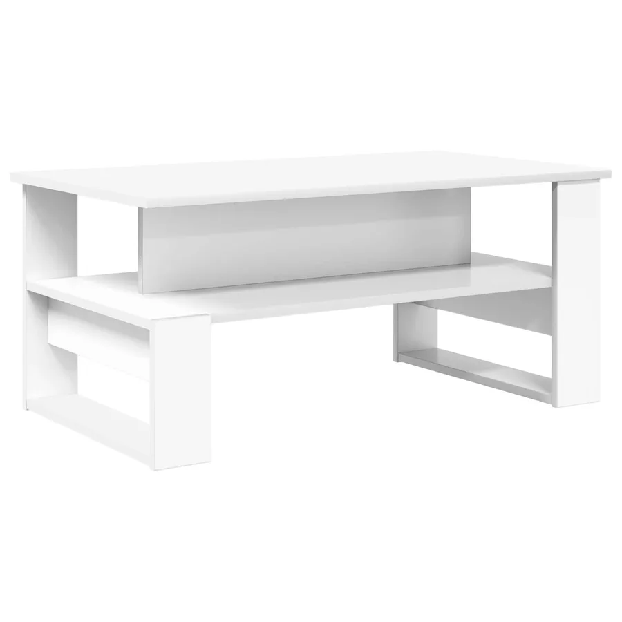 Table basse Blanc 90 x 50 x 40 cm Bois d'ingénierie - 2