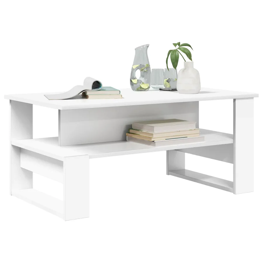 Table basse Blanc 90 x 50 x 40 cm Bois d'ingénierie - 3