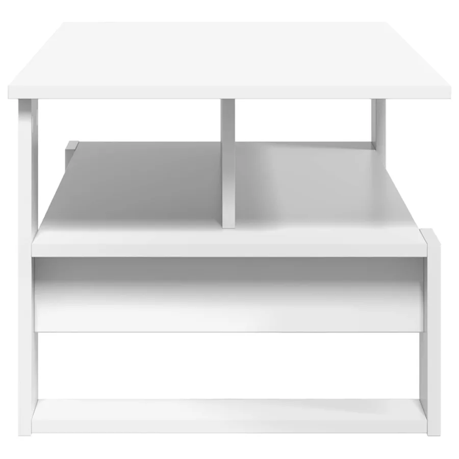 Table basse Blanc 90 x 50 x 40 cm Bois d'ingénierie - 6