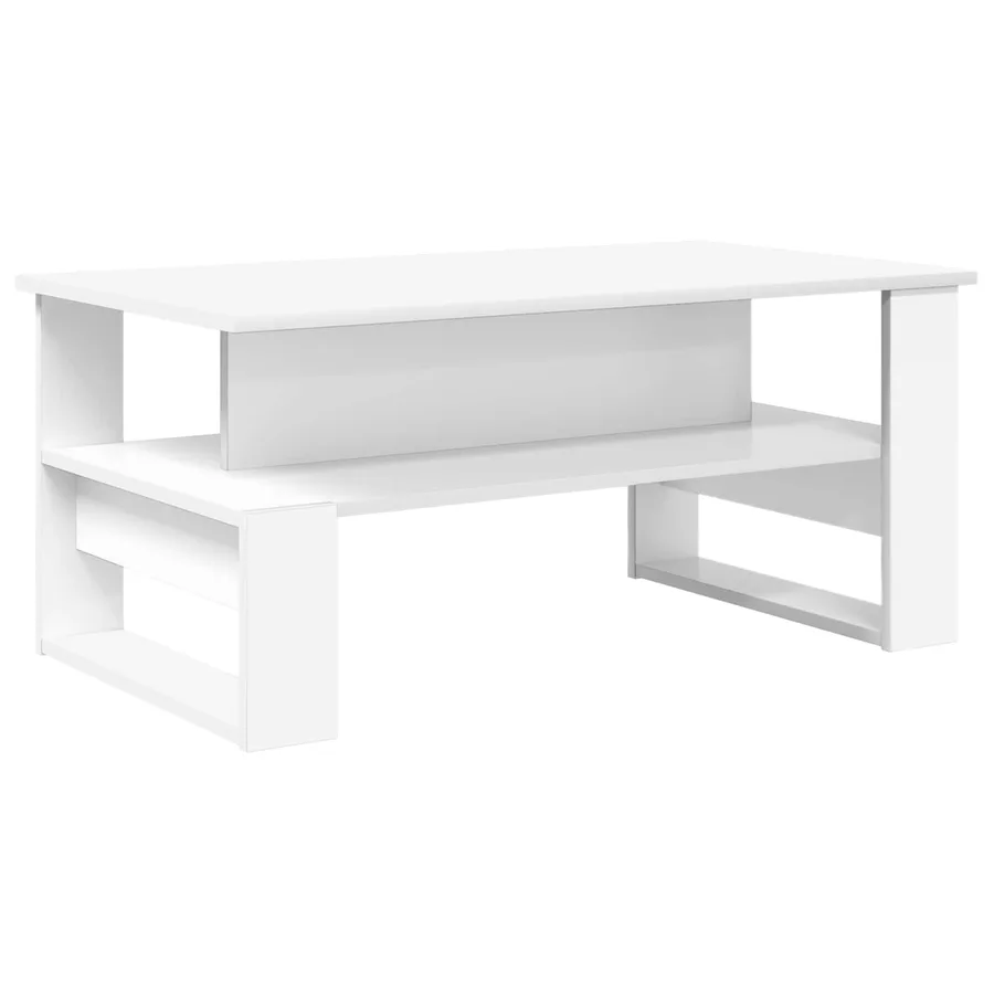 Table basse Blanc 90 x 50 x 40 cm Bois d'ingénierie - 7