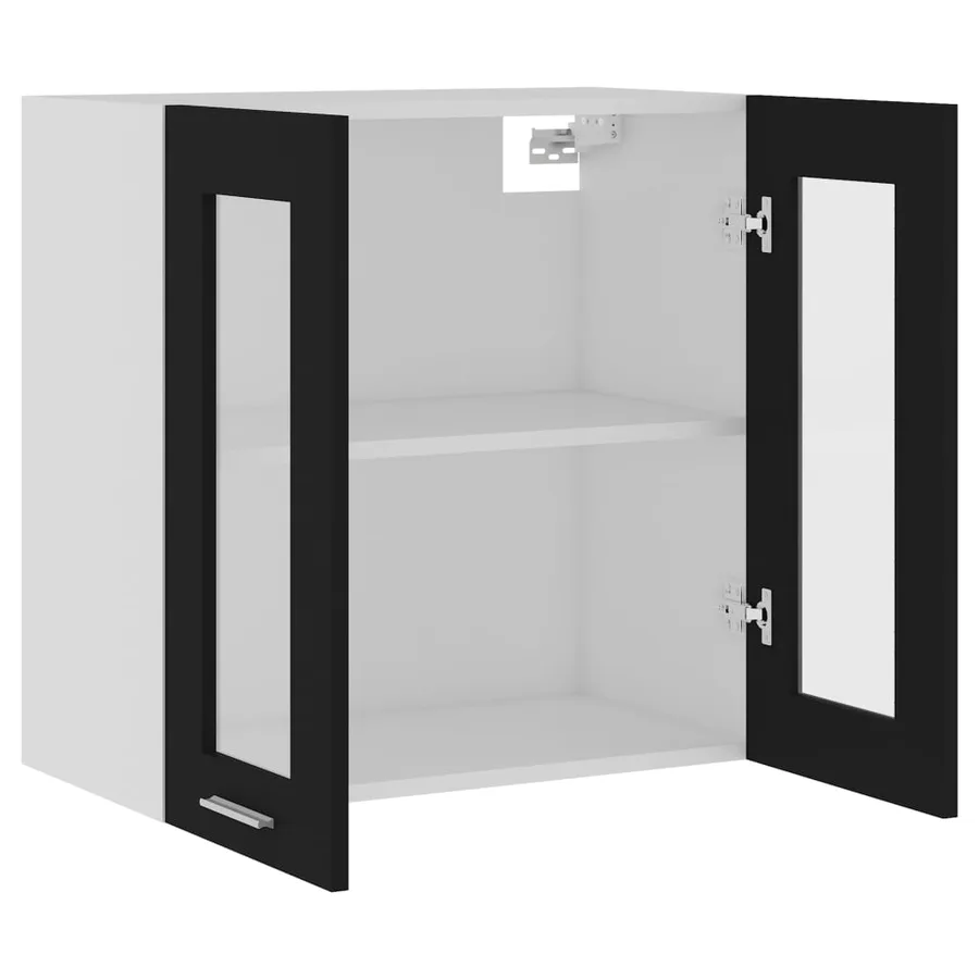 Wall display cabinet "Lyon" Black 60 x 31 x 60 cm Engineered wood - 5