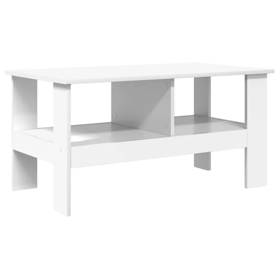 Table basse Blanc 90 x 50 x 45 cm Bois d'ingénierie - 2