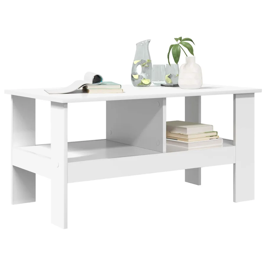 Table basse Blanc 90 x 50 x 45 cm Bois d'ingénierie - 3