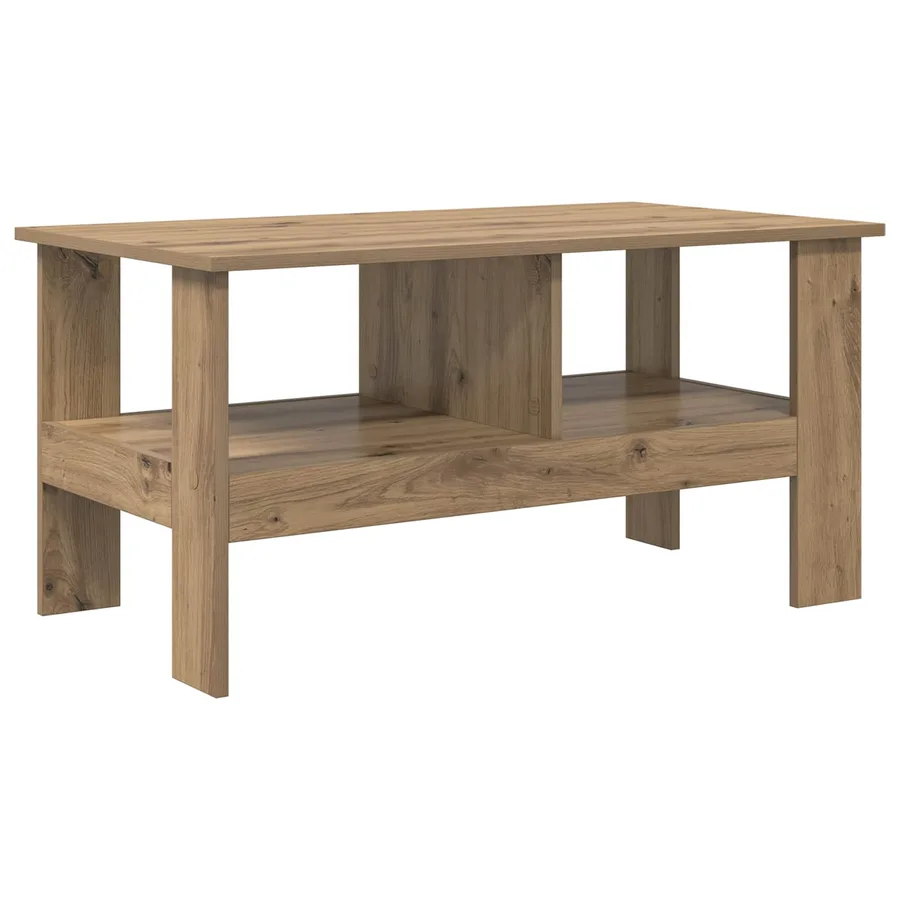 Table basse Chêne artisanal 90 x 50 x 45 cm Bois d'ingénierie - 2