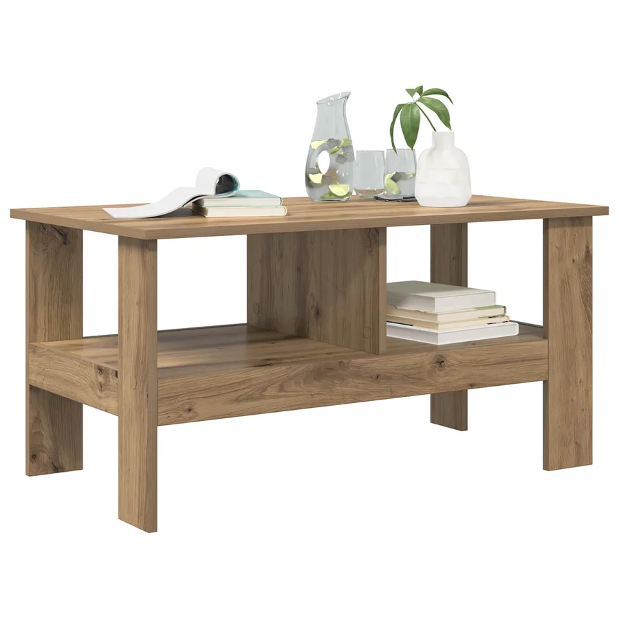 Table basse Chêne artisanal 90 x 50 x 45 cm Bois d'ingénierie - 3