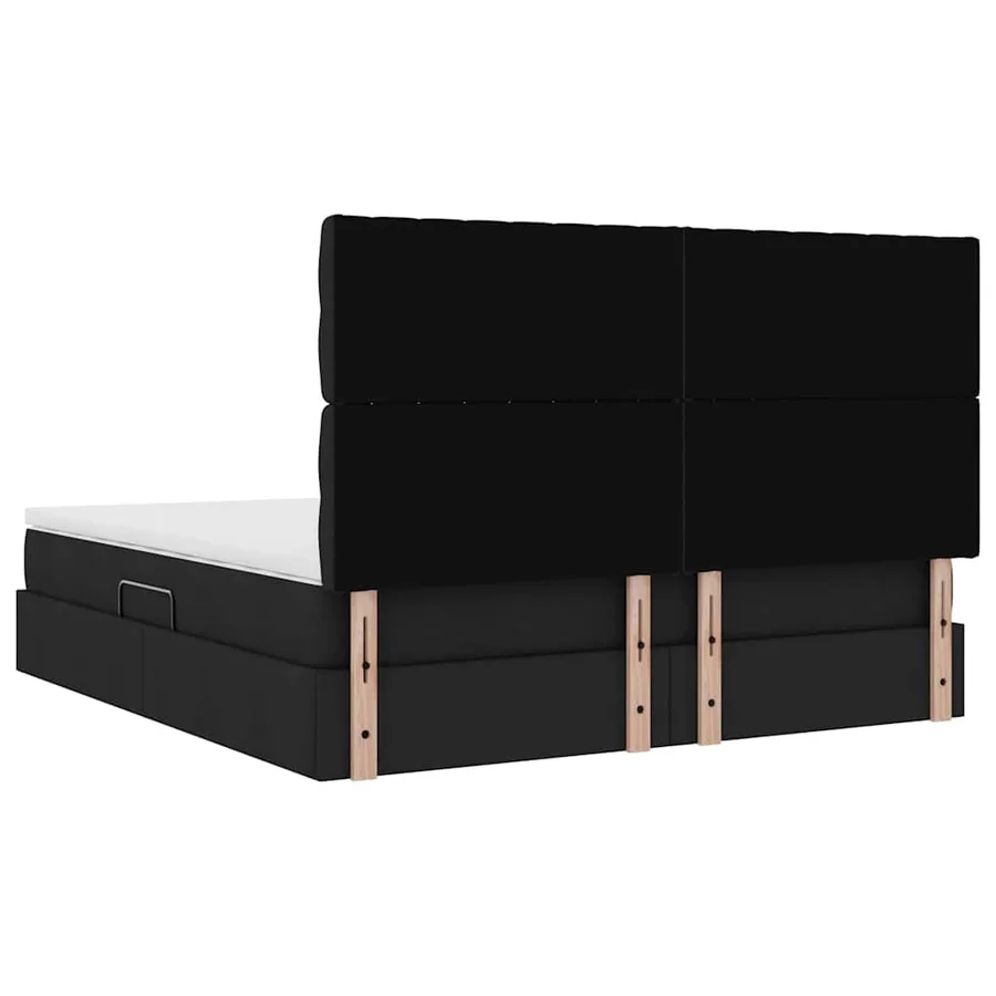 Lit avec rangement et matelas Noir 160 x 200 cm tissu - 11