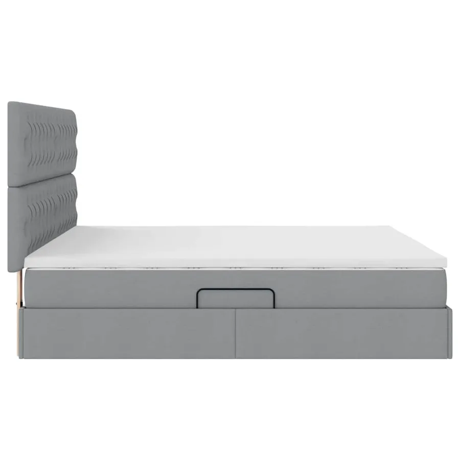 Lit de rangement LED avec matelas Gris clair 160 x 200 cm Tissu - 11