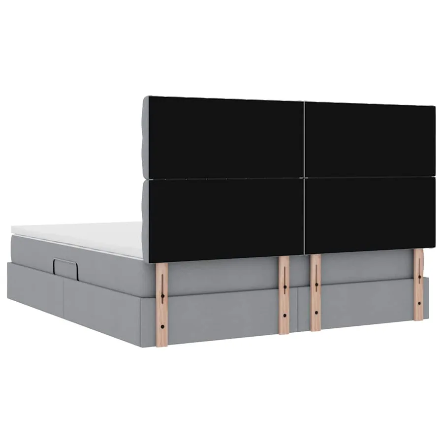 Lit de rangement LED avec matelas Gris clair 160 x 200 cm Tissu - 12