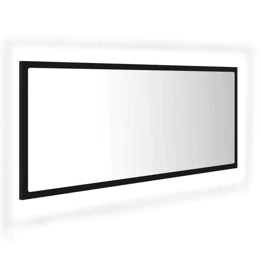 Miroir à LED de salle de bain Noir 100x8,5x37 cm Acrylique - 2