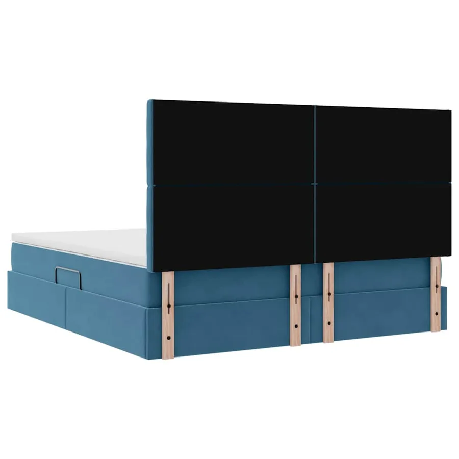 Lit de rangement LED avec matelas Bleu foncé 160 x 200 cm - 12