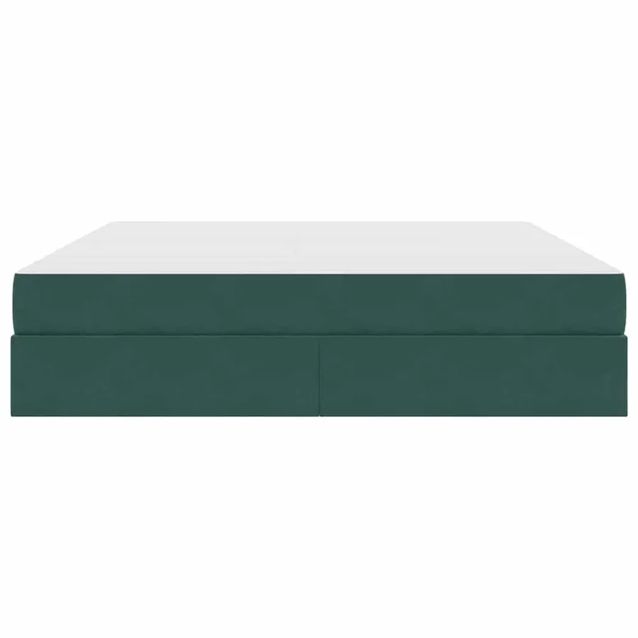 Lit avec rangement et matelas Vert foncé 160 x 200 cm Velours - 7