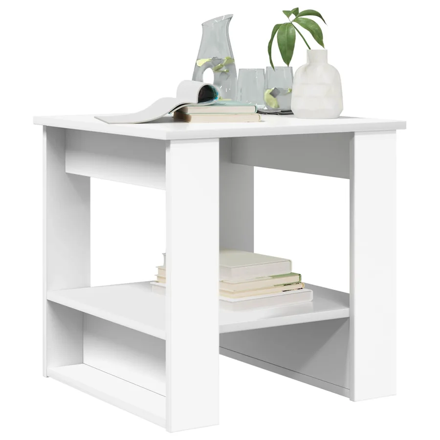 Table basse Blanc 51 x 50 x 50 cm Bois d'ingénierie - 3