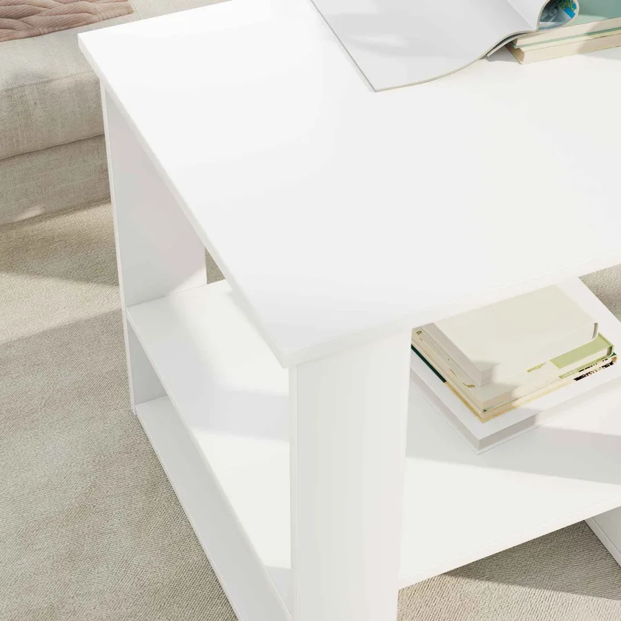 Table basse Blanc 51 x 50 x 50 cm Bois d'ingénierie - 4