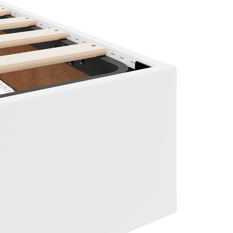 Lit avec rangement et matelas avec matelas 2 pcs Blanc Cuir - 11