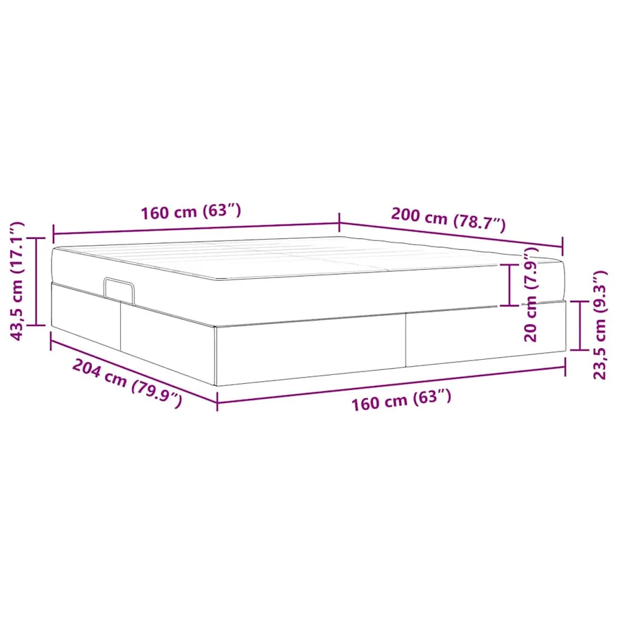 Lit avec rangement et matelas avec matelas 2 pcs Blanc Cuir - 16