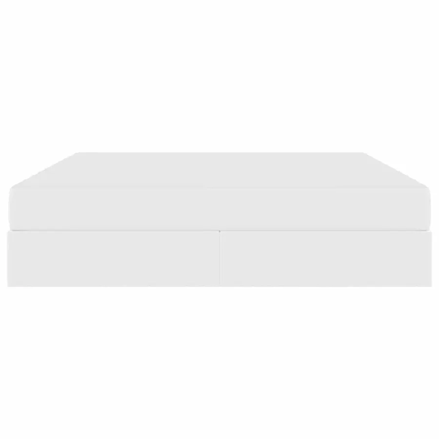 Lit avec rangement et matelas avec matelas 2 pcs Blanc Cuir - 7
