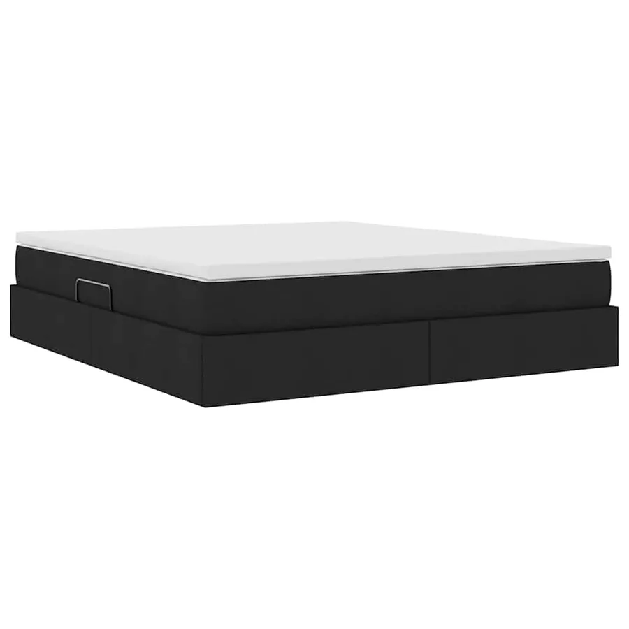 Lit avec rangement et matelas Noir 160 x 200 cm Polyester - 10