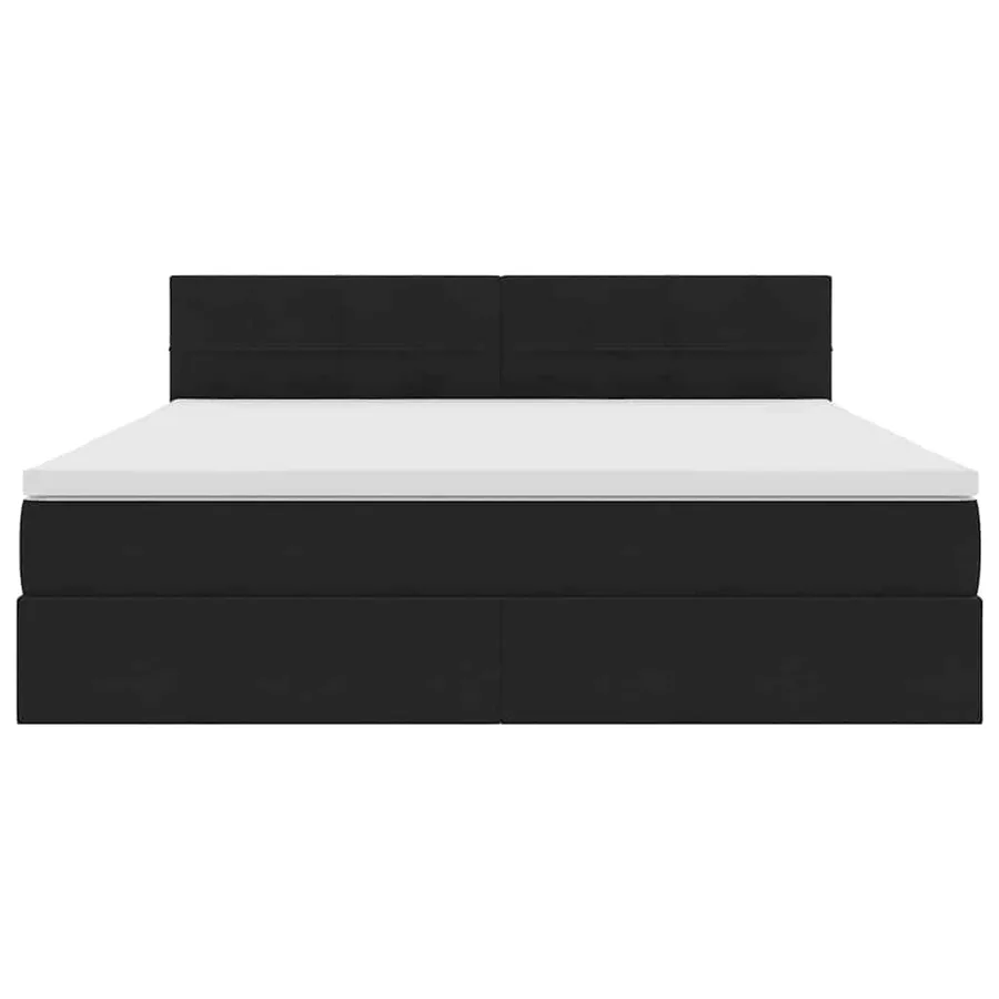 Lit de Rangement avec matelas Noir 160 x 200 cm Velours - 7