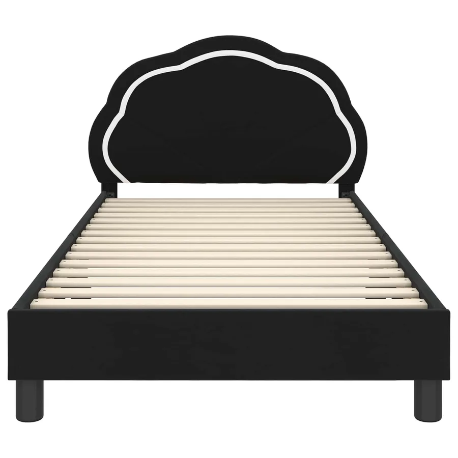 Cadre de lit pour enfants avec tête de lit Noir 90 x 190 cm - 5