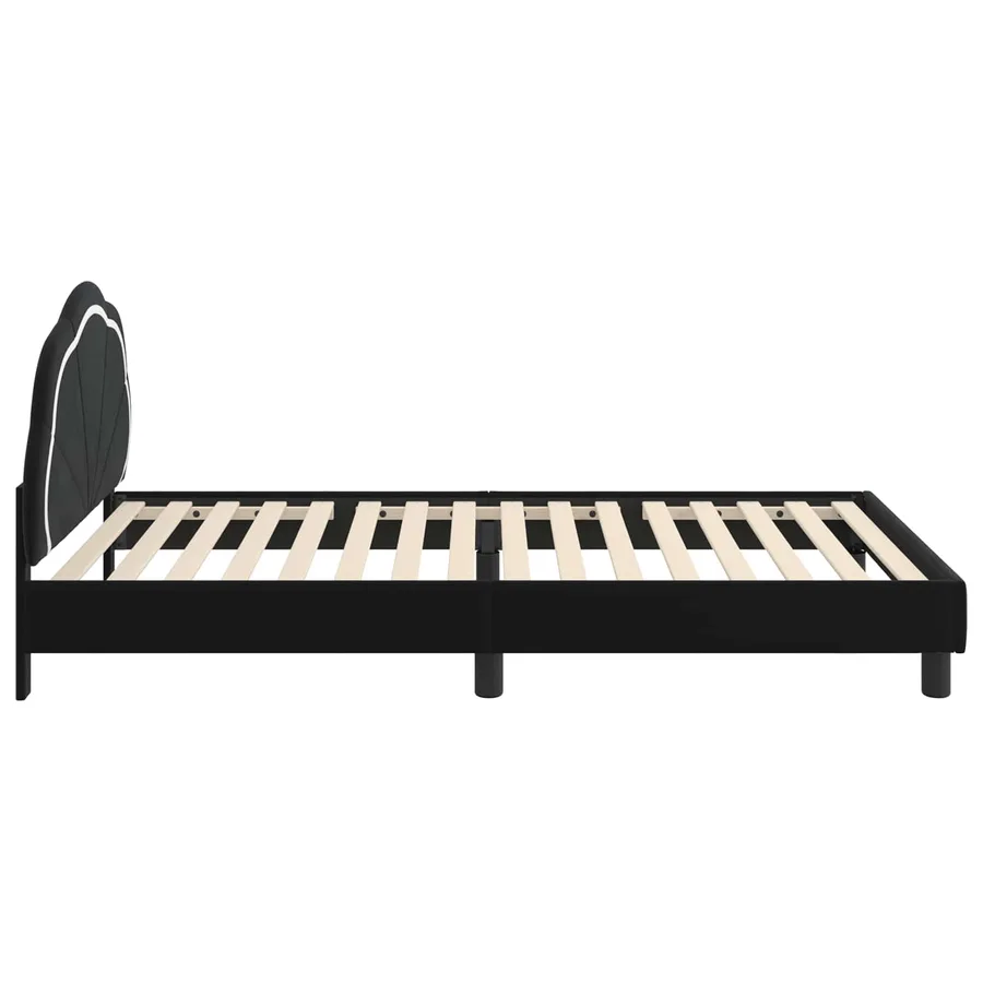Cadre de lit pour enfants avec tête de lit Noir 90 x 190 cm - 6