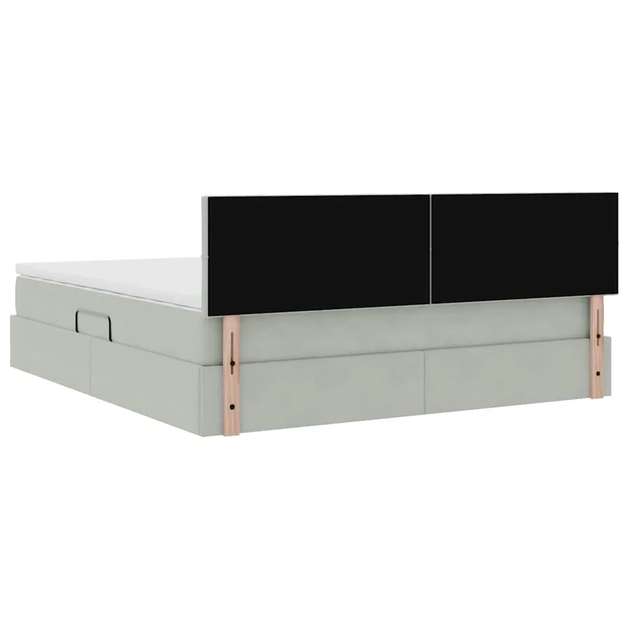 Lit de rangement LED avec matelas Gris clair 160 x 200 cm - 12