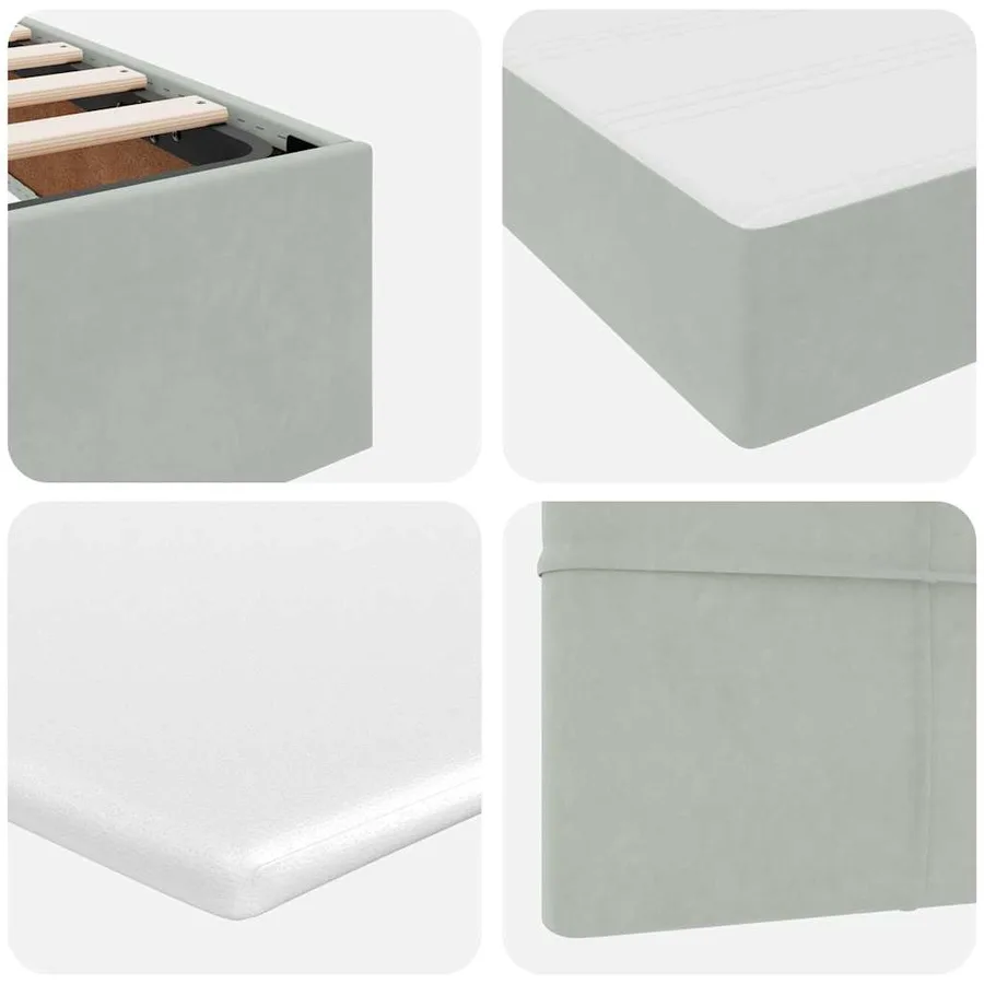Lit de rangement LED avec matelas Gris clair 160 x 200 cm - 13