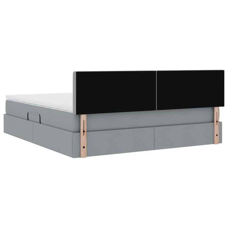 Lit avec rangement et matelas Gris clair 160 x 200 cm - 11