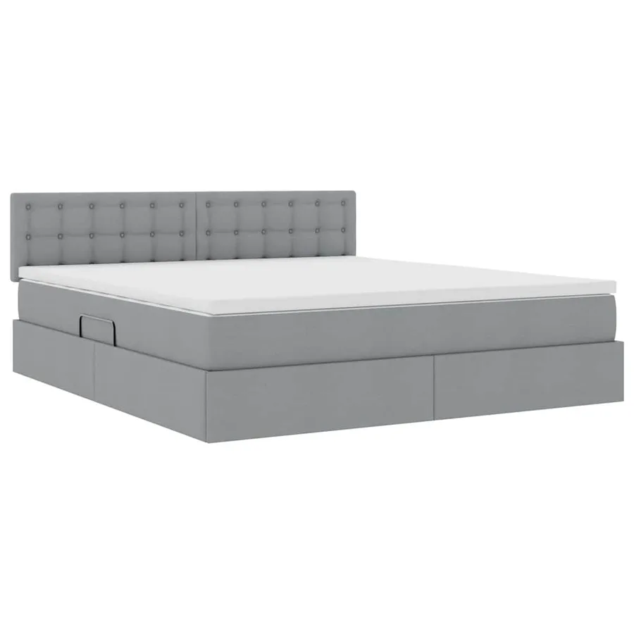 Lit avec rangement et matelas Gris clair 160 x 200 cm - 5