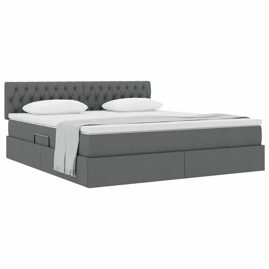 Lit avec rangement et matelas Gris foncé 160 x 200 cm - 3