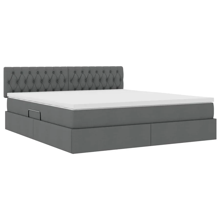 Lit avec rangement et matelas Gris foncé 160 x 200 cm - 5