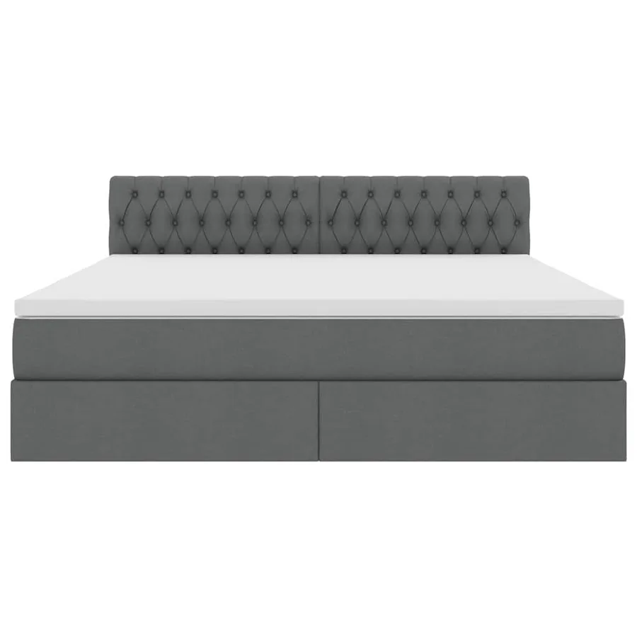 Lit avec rangement et matelas Gris foncé 160 x 200 cm - 7