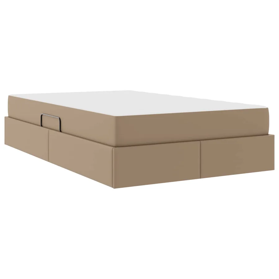 Lit avec rangement et matelas 2 pcs Cappuccino Cuir - 10