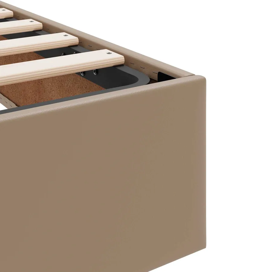 Lit avec rangement et matelas 2 pcs Cappuccino Cuir - 11