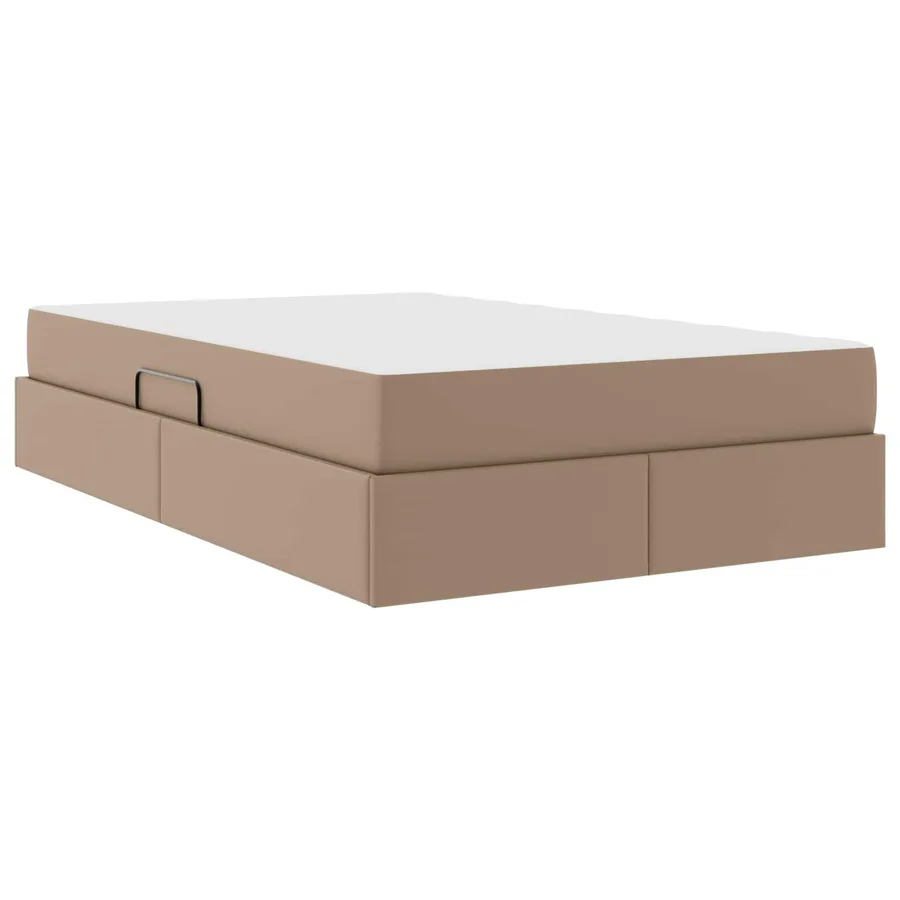 Lit avec rangement et matelas 2 pcs Cappuccino Cuir - 5