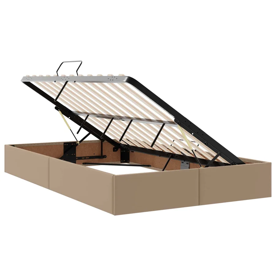 Lit avec rangement et matelas 2 pcs Cappuccino Cuir - 6