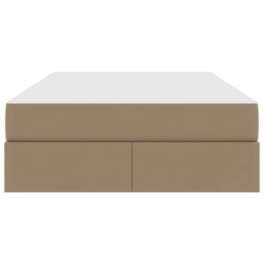 Lit avec rangement et matelas 2 pcs Cappuccino Cuir - 7