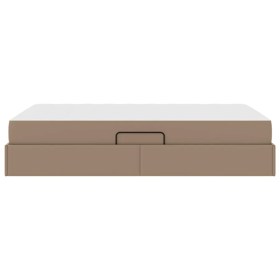 Lit avec rangement et matelas 2 pcs Cappuccino Cuir - 9