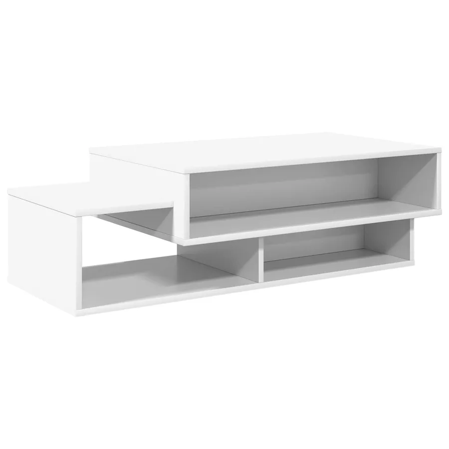 Table basse Blanc 105 x 50 x 32,5 cm Bois d'ingénierie - 2
