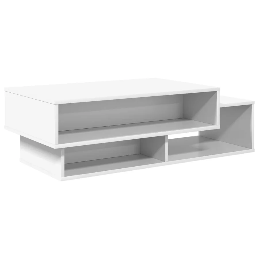 Table basse Blanc 105 x 50 x 32,5 cm Bois d'ingénierie - 7
